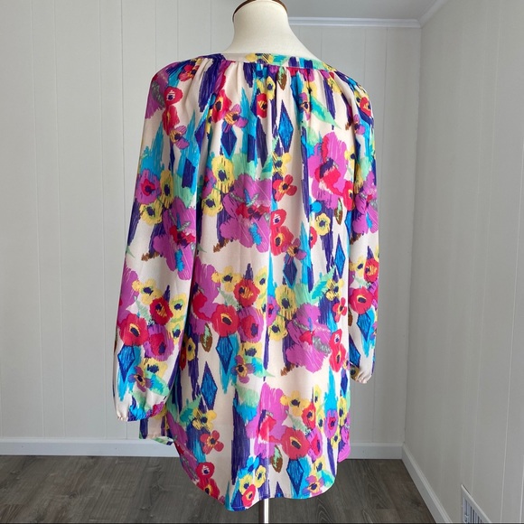 Flowy Boho Daniel Rainn Floral Blouse Large - Picture 6 of 8